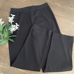 EXCLUSIVELY MISOOK Black Knit Elastic Waist Easy Pull On Straight Leg Pants sz M